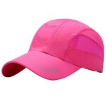 Quick Drying Breathable Baseball Cap, Adjustable Outdoor Sun Sports Hat, Rose Red
