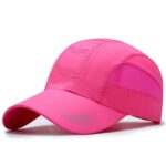 Quick Drying Breathable Baseball Cap, Adjustable Outdoor Sun Sports Hat, Rose Red - Image 4