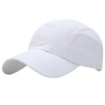 Quick Drying Breathable Baseball Cap, Adjustable Outdoor Sun Sports Hat, White