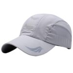 Quick Drying Breathable Baseball Cap, Adjustable Outdoor Sun Sports Hat, Light Grey
