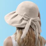 Women's UPF50+ Foldable Wide Brim Bucket Hat, Summer Beach Sun Hat for Fishing and Hiking - Beige - Image 2
