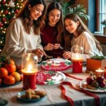 Snowman tableware and candlelit Christmas tree, accompanied by golden roast turkey with fresh fruits and desserts. Capture this warm winter reunion with full festive ritual.（red） - Image 7