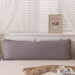 48 x 180cm Grey Washed Cotton Linen Long Pillowcase - Extra Long Soft Breathable Pillow Cover, Machine Washable for Double and Couple Pillows