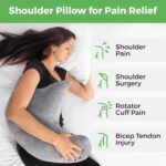 Grey W-Shaped Shoulder Support Double Zipper Pillow - 23.5 x 14 x 6" Soft Arm Support Cushion with Removable Cover for Side Sleeping, In Car, Sitting and Discomfort Easing - Image 7