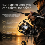 7000 Size Spinning Fishing Reel - Metal Front Drag Reel with Foldable Left or Right Handle and Large Grip Knob for Surf, Rock and Offshore Fishing - Image 4