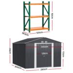 Giantz Garden Shed with 3-Tier Garage Shelving Rack Outdoor Tool Storage Racks - Image 2