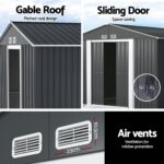 Giantz Garden Shed with 3-Tier Garage Shelving Rack Outdoor Tool Storage Racks - Image 4