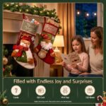 Jingle Jollys 4PCS Christmas Stockings Large 3D Plush Santa Snowman 43.5cm Christmas Decor for Family Holiday Christmas Party Decorations - Image 6